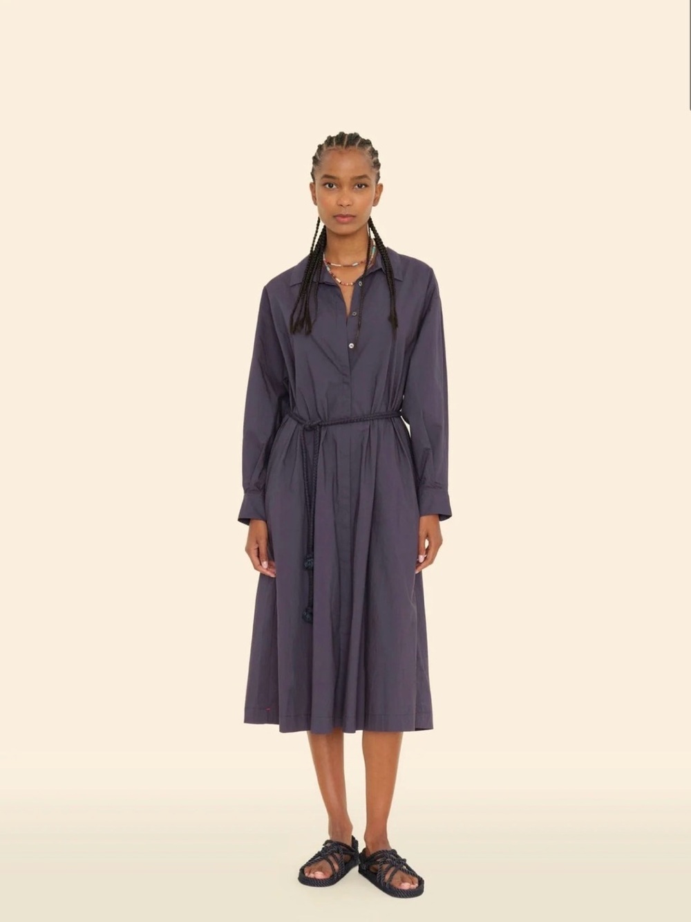 *NWT* XiRENA Katia Button-Front Midi Shirt Dress, size S